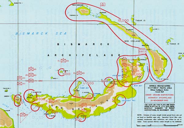 Plate No. 38, Enemy Ground Dispositions, Bismarck Archipelago, 30 November 1943